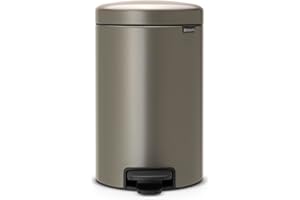 Brabantia Cubo de basura con pedal, Platinum, 12 l