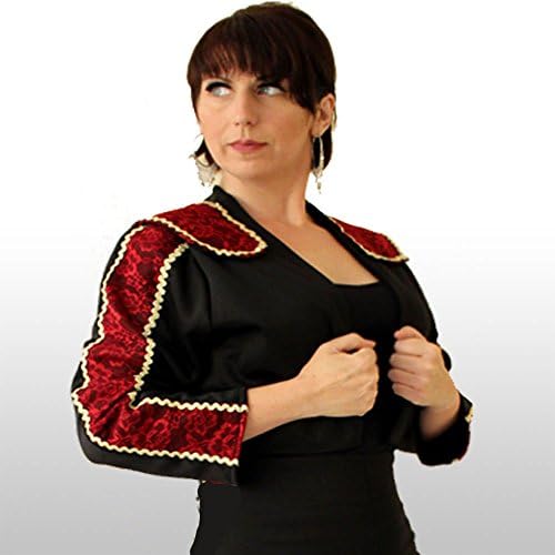 Womens Flamenco Matador Jacket with Lace Trim. Crop Spanish Jacket