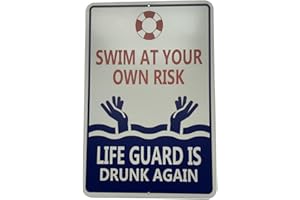 SEIWEI Pool-Regeln Schwimm-Blechschild, Pool-Wissen, Metall-Blechschild, Pool-Regeln, Planung, Schwimmbadregeln, Schild für Sicherheit im Freien, Bauernhof, Warndekoration (08