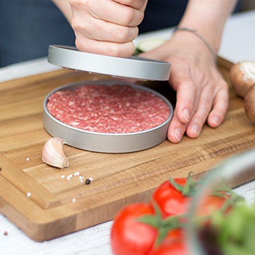 Rustler Hamburgerpresse mit komfortablem Griff in silber| Burgerpresse ist antihaftbeschichtet und aus robustem Aluguss | für perfekte Burgerpatties - 7