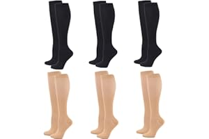Zingso Compression Socks for Women Men, 2/3/4/6 Pairs 20-25mmHg Knee High Socks Compression Stockings for Sport, Athletic, Edema, Diabetic, Varicose Veins, Travel, Pregnancy, Nursing