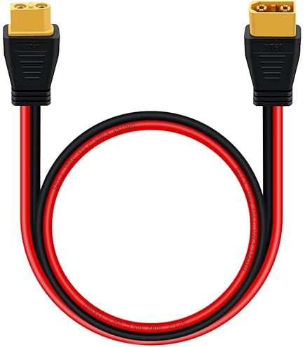 ECSiNG XT60 Maschio a XT60 Femmina Connettore Cavo Adattatore 12AWG XT60 Cavo di Prolunga 100cm Filo per RC Auto Lipo Batteria FPV Drone