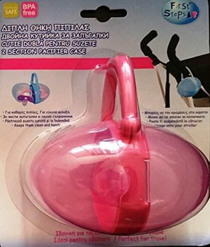 2 Section Pacifiers Separately Case Dummy Holder Soother Travel Box 0m+ Pink
