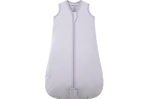 Mosebears Baby Winter Sleeping Bag 2.5 Tog,Toddler Sleep Sack Wearable Blanket 100% cotton baby sleeping bag for Babies 0-24 Months(Light Grey,6-12 Months)