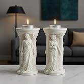 Mireva - Ancient Greek Sculpted Candle Holder &ndash; Column Design Handmade Decorative Candle Holder &ndash; Stylish Home & Office Accessory