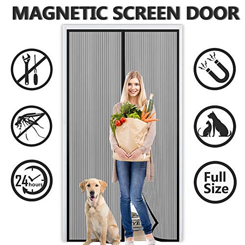 Preisvergleich Produktbild MODKOY Insektenschutz balkontür 235x230cm, Automatisches Schließen Insektenschutz für, Full Frame Klettverschluss, faltbar, Luft kann frei strömen - Schwarz