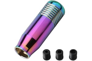 Juttzzei Car Gear Shift Knob, 8.5 CM Universal Gear Knob, Manual 5 Speed 6 Speed Gear Stick Knob, Premium Aluminum Gear Stick Shifter Lever with 3 Adapters for Most Manual Automatic Vehicles(Colorful)