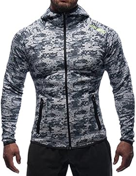 Broki Herren Gym Zip Jacke Kapuze Hoodie Sweatshirt Kapuzenpullover