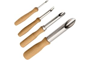 Sctmda Outils de Poterie 4 Pièces Outils de Sculpture en Argile Polymère Outils Perforatrice Demi Ronde Outil Modelage Outil Modelage Argile pour Poterie Céramique Modelage Argile