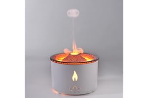 SEAAN Volcano Humidifier, Jellyfish Mist Flame Diffuser for Bedroom Home and Office, Pulsating/Continuous Modes, 360ml