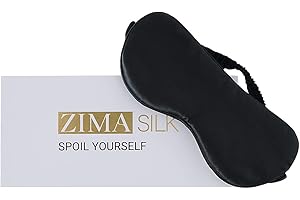 ZIMASILK 100% 22 Momme Pure Mulberry Silk Sleep Mask,Filled with 100% Mulberry Silk，Silk Wrapping Strap- Super Soft & Comfortable Sleep Eye Mask for Sleeping (Black)