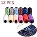 Produktbild candora® Jeans Gewinde-Set, Polyester Nähgarn Spule 12 Farbe 180 Yards/165 m sehr dick für Denim Leder Steppdecke Decke Kissen Vorhang Handarbeit