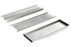 Gresinex - Escurreplatos de Acero Inoxidable para Mueble de Cocina – Bandeja Recogeaguas, Soporte para Platos y Vasos – Instalación en Módulo 60, 80, 90 cm (Módulo 90 (880x234mm))