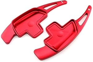 Dequate 2 Pcs Extensiones De Levas - para Mercedes Benz, Steering Wheel Dsg Paddle Levas Shifter Extensions, Rojo/Plateado