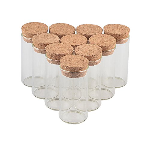 Jarvials 25ml Food Grade Transparent Test Tube Bottle with Cork for Storing Liquid, Licorice, Tea, Powder, Etc. (50, 25ml)