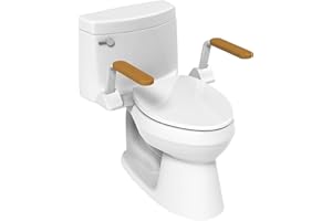 HEUFFE Barra Bagno Disabili, Braccioli per WC Pieghevole, Maniglione Bagno Disabili, Sostegno per toilette, Sedili WC per Disabili, Supporto WC per Anziani(legno)
