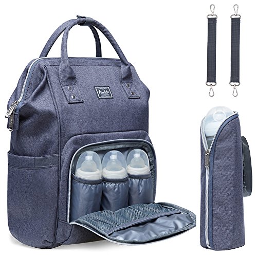 Preisvergleich Produktbild Baby Wickeltasche Wickelrucksack mit Kinderwagenhaken Multifunktional Oxford Große Kapazität Babytasche Reiserucksack für Unterwegs mit vielen Fächern (Grau-1)