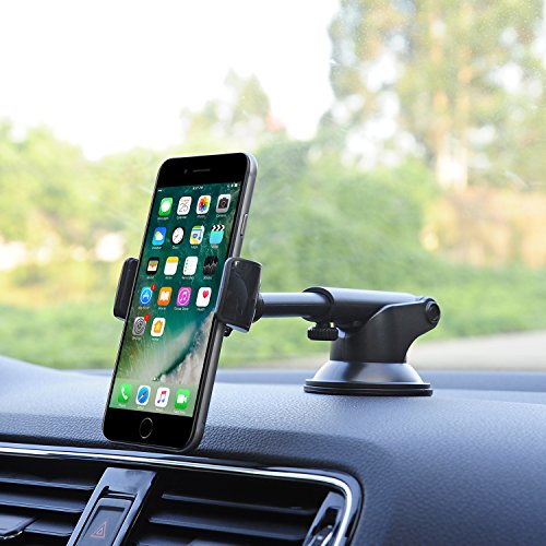 Cuxwill Armaturenbrett und Windschutzscheibe KFZ Halterung mit ausziehbarem Arm fÃ¼r iPhone 7plus/7 6S Plus/6 5 Smartphone und GPS