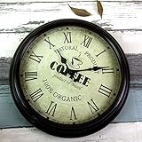 SLH Europäische Retro Uhr-Wohnzimmer-Wanduhr stumme Kunst-Wanduhr