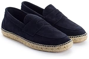 ABARCA Herren Espadrilles Casual Mokassins Sommer aus Leder und Jute Handwerk Schuhe
