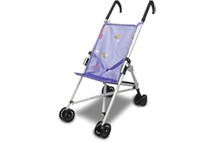 Anivia Puppen Puppenwagen,Faltbarer Kinderwagen Spielzeug Mädchen Geschenk Puppenbuggy ab 2，3,4,Jahre 58 x 39 x 27 cm geeignete Puppen bis 18 Zoll - Lila