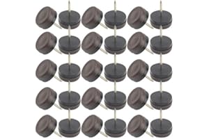 TOVOT Lot de 30 patins à clouer en plastique pour meubles en bois dur 30 x 23 mm (marron)