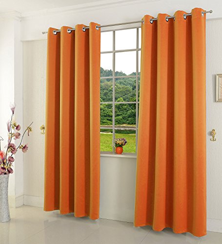 Verdunkelungsvorhang Ösen matt uni Farben, Orange, 245x140 (HxB) blickdicht Blackout, 20600