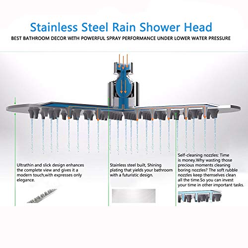 Precio Más Barato Acefy Moderna 12 Pulgadas Extra grande Alcachofa fija
para ducha Efecto lluvia Acero inoxidable cabeza de ducha Cuadrada
Cromo pulido Descuento