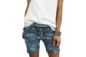 Onsoyours Short en Jean Taille Haute Femme Pantalon Vintage Bermuda Chic Shorts en Denim Décontractés Mode Bermuda en Jean
