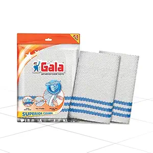 Gala Microfiber Advance Wet and Dry Floor Cleaning Cloth/Pocha for Mopping for car and bike cleaning (White) - Pack of 2
