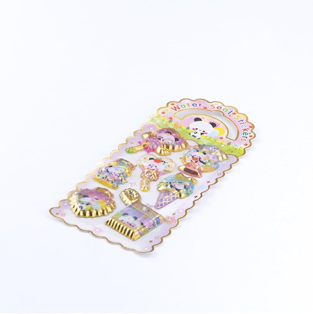 Bimotif 3D kabartmalı su dolgulu sticker, sevimli panda