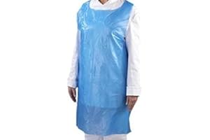 firmsafeT Disposable Blue Aprons |One Size Fits All |Flat Pack| 16 Microns Polyethylene| Waterproof| Care| Medical| Catering| Cleaning| Painting, Hairdressers| Home| Industry (2 Packs of 100)