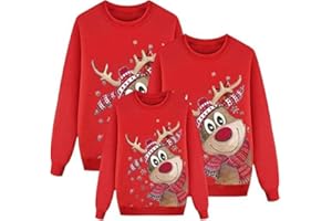 ALUEEU Weihnachtspullover Kinder Mit Musik Weihnachten Pullover Herren Christmas Pulli Family Weihnachtspulli Baby Jungen Familie Pulli Weihnachts Pullover Black Friday Angebote 2022 Sweatshirt Lustig