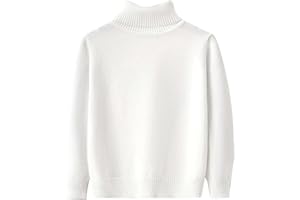 Generisch Maglione a collo alto per bambini, traspirante, per ragazze, morbido, comodo, per autunno e inverno, caldo, per ragazzi, tinta unita, casual, 2-10 anni
