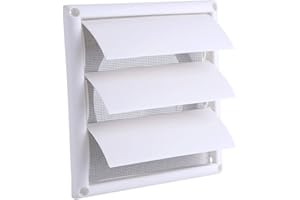 MAGT Air Vent Grille, 20 * 20cm Plastic Air Vent Grille Cover 3 Flaps Wall Duct Ventilation Grill With Net