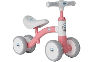 VICYOL S&D Vélo sans Pédales. Mini Tricycle pour Enfants à partir de 1 an. Porteur Léger pour Bébés, avec 4 Roues et Selle Réglable. Jouet pour Enfants. Cadeau pour Garçons et Filles.