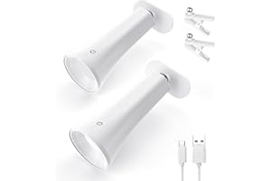 SURIGHT LED Magnetic Wall Light, 2PCs Rechargeable Wall Lamp Touch Control with Warm/Natural/White Light, Stepless Brightness Dimming, 360°Rotation, for Bedroom, Living Room, Reading in Bed or on The Sofa