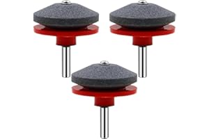 ZISWIN Lawnmower Dull Blade Sharpener, Lawn Mower Blade Sharpener Tool Kit, Universal Wear Resistant Rotary Mower Blade Sharpeners Drill Attachment for Lawn Mowers for Any Power Hand Drill (Red-3PCS)