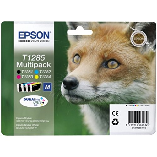 Epson original - Epson Stylus SX 125 (T1285 / C13T12854022) - Tintenpatrone MultiPack (schwarz, cyan, magenta, gelb)
