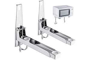 SDFAA Soporte para Horno Microondas, Soporte de Pared para Horno Microondas, Soporte para Microondas de Acero Inoxidable, Soporte Universal Resistente para Horno Microondas, para Mayoría Hornos Microondas