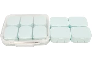 MEACOLIA Travel Organizer för Fickväska, Fuktsäker Bärbar Medicin-vitaminhållare med 8 Fack (blå+grön+khaki), Liten