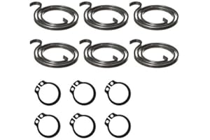 Northern DIY 6 Door Handle Springs (2.5-Turn Coil, 2.5mm Thick, Black Coating) Plus 6 Circlips