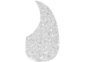 Musiclily Oversize Forme Goutte Pickguard Guitare Acoustique Plaque Autocollant pour Martin D28 Style, White Pearl