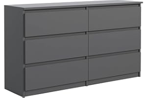 meble masztalerz Cassettiera Camera da Letto con 6 Cassetti - Credenza Soggiorno - Moderna Comò - Cassettiera Alta - Mobiletto con Cassetti - Antracite 120 x 39 x 78,5 cm