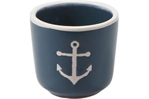 Seaside No.64 - Gres porcellanato - Portauovo stoviglie - Maritim Anker timone barca di carta - Articoli da regalo - blu e bianco - colazione brunch (tazza di ancora, blu)