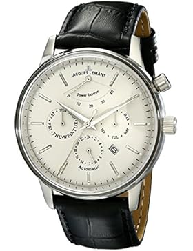 Jacques Lemans Unisex-Armbanduhr Nostalgie Analog Automatik Leder N-211A