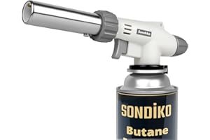 Sondiko Butane Torch, Waterproof and Wind-Resistant Industrial Torch, Refillable Power Soldering Torch, Adjustable Flame Torch Lighter for Metal Welding, Baking Outdoor (Butane Gas Not Included)