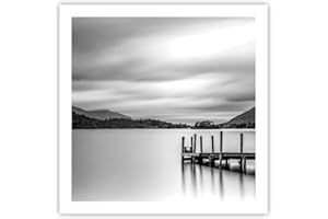 ARTTOR Deco Affiches Murales 60x60cm Affiche Decoration Murale Noir Et Blanc Paysage Lac Cuisine Wall Art Design Moderne Poster sans Cadre Tableau Decoration Salon Chambre Decor P2XAC60x60-4321