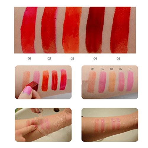 Peel off Lipgloss 6 Farben Tätowierung Magisch Farbe Lippenstift Lip Gloss Langanhaltendes und wasserfestes Lippentattoo Glial Lipstick Beauty Lip Gloss 6 Farben/set &1PCS Lip Brush - 4