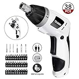 mini akkuschrauber test 2017 【6 DREHMOMENTSTUFEN & 2 DREHRICHTUNGEN & LED-LICHT】- 6 verschiedene Geschwindigkeiten zur Anpassung an verschiedene Bedürfnisse und Geräte. In 2 Richtungen drehen, den Schraubendreherkopf anziehen und lösen.Das Akkuschrauber schaltet automatisch das Licht ein, wenn es arbeitet. Praktisch, um bei schlechten Lichtverhältnissen zu arbeiten.